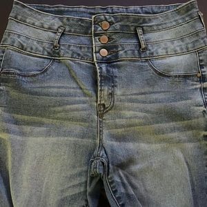 Refuge - multi button skinny jeans